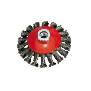 Wilpeg Kegelbürste gezopft, Zopf-Rundbürste M14 - Ultra Stahldraht 0,5mm, ø100mm