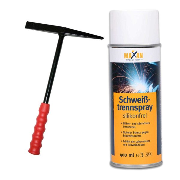 Wilpeg Schlackenhammer für Profis Schweißerhammer, Schlackenhammer, Pickhammer, inkl. Schweißtrennspray - 470g – Bild 2