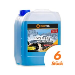 FRONTTOOL Scheibenfrostschutz Konzentrat 5 Liter - Frostschutz Kanister 6 Stück - bis -55 Grad - Auch für Fächerdüsen geeignet - 30 Liter