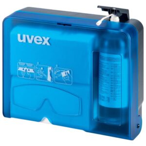uvex Brillenreinigungsstation inkl. Papier, Reiniger, Pumpe, leichte Wandmontage, wiederbefüllbar