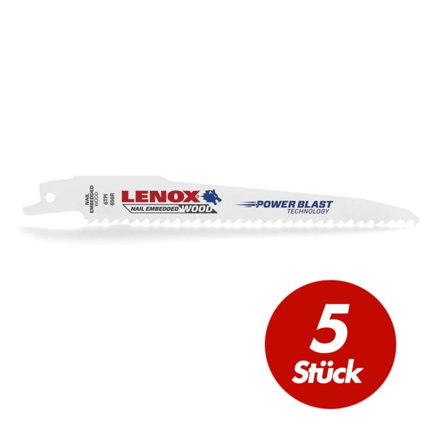 Lenox Säbelsägeblatt BIM - 5 Stück - Holz Sägeblatt für Säbelsäge - div. Längen – Bild 2