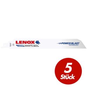 5 Stück Lenox Säbelsägeblatt BIM Metall 229 mm für Baustähle und alle Metalle 2-6 mm
