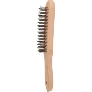 Brilliant Tools Handdrahtbürste 3-reihig Aluminium, Bremsenbürste, Bürste 290mm mit Holzgriff