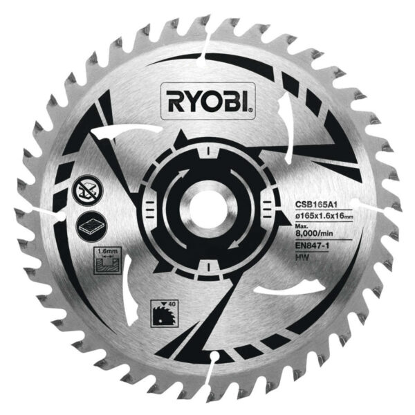 RYOBI Kreisägeblatt Holz 165 x 16mm CSB165A1 für Akku-Handkreissäge R18CS, Sägeblatt, Handkreissägeblatt – Bild 2