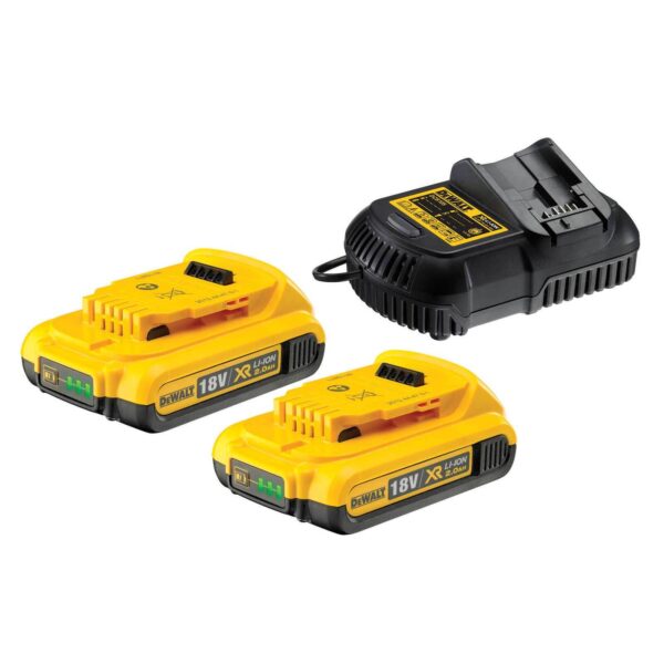 DeWALT Akku-Kit DCB115D2-QW - Set inklusive 2 x 18 V / 2 Ah + DCB 115 Schnell-Ladegerät - das leistungsstarke Starter-Kit für Profis – Bild 2