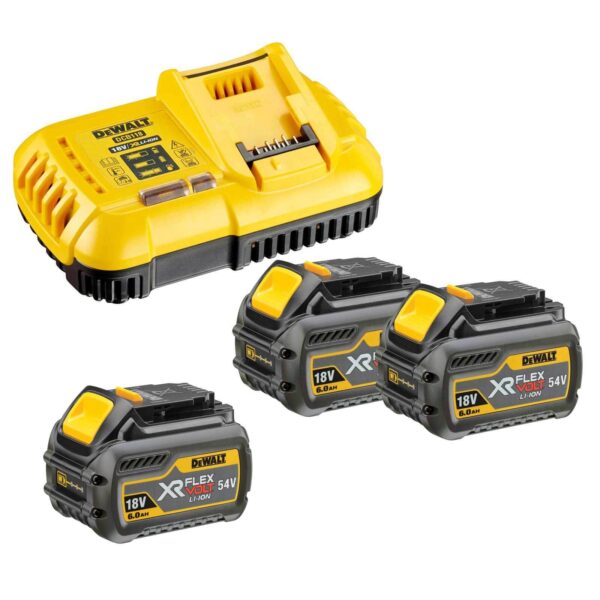 DeWALT Akku Starter-Set DCB118T3, 3x FlexVolt XR Akkus DCB546 54 Volt 6 Ah und Ladegerät DCB118 – Bild 2