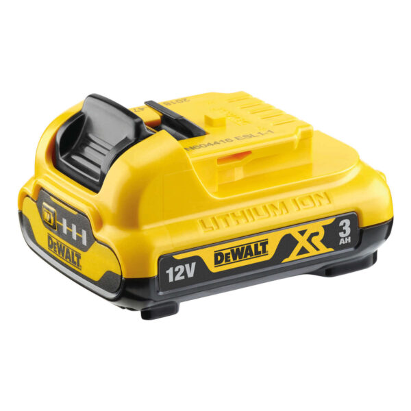 DeWALT Ersatz-Akku DCB124-XJ 12V / 3 Ah (passend auch für 10,8 Volt Akku-Maschinen), Überlastungsschutz, Robust und Bruchsicher – Bild 2