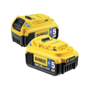 DeWALT Ersatz-Akku DCB284B-XJ - 2 x Bluetooth-Akku 18 V / 5 Ah Li-Ion XR Doppelpack - robuster Schiebe-Akku für jeden Baustellen-Einsatz