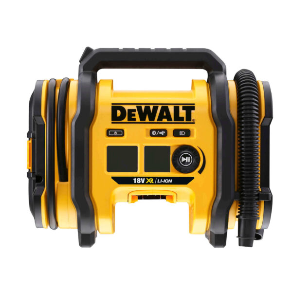 DeWALT Akku-Kompakt-Kompressor DCC018N-XJ, Leistungsstark, Einstellbare Luftdruckanzeige in bar, kPA und PSI, Robustes Gehäuse – Bild 2