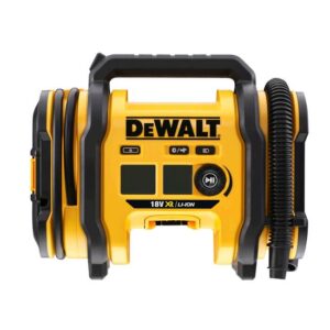 DeWALT Akku-Kompakt-Kompressor DCC018N-XJ, Leistungsstark, Einstellbare Luftdruckanzeige in bar, kPA und PSI, Robustes Gehäuse