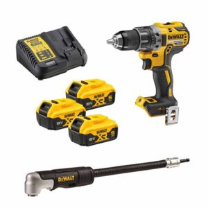 DeWALT Akku-Bohrschrauber-Set DCD791P3A-QW, Akkuschrauber-Set inkl. Akkus und Zubehör - 18V 5 Ah
