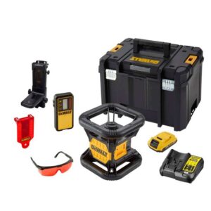DeWALT Rotationslaser DCE074D1R, Vollautomatisch, selbstnivellierend, Vertikal-Lot einfach, Rot - 18 Volt, inkl. Zubehör