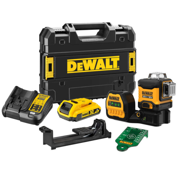 DeWALT Akku-Multilinienlaser DCE089D1G18-QW Grün, Kreuzlinienlaser inkl TSTAK 12 und 18V, Laserklasse 2 – Bild 2