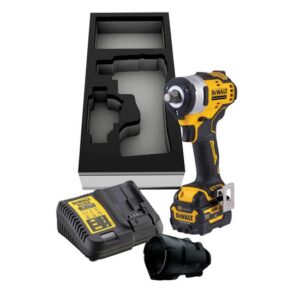 DeWALT Akku-Schlagschrauber DCF901P1G-QW 1/2 Zoll  12V, 1x 5Ah Akku, Schnellladegerät, Stoßschutz, Standard-Insert für Werkstattwagen