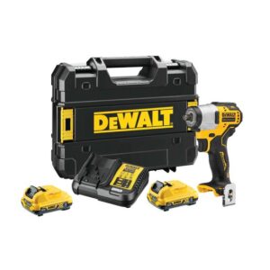 DeWALT Akku-Schlagschrauber DCF902D2-QW 3/8 Zoll 12V inkl. 2x 2Ah Akkus, Schnellladegerät, Gürtelclip, TSTAK-Box