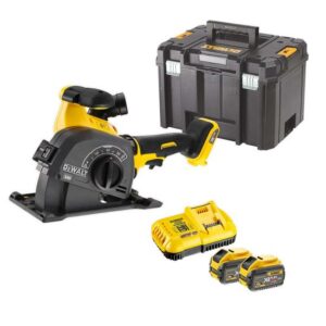 DeWALT Akku-Mauernutfräse DCG200X2-QW 54 V 9 Ah - bürstenlos - Schlitzfräse - Mauerfräse - Fräse - inkl. Akkus, Ladegerät und Zubehör-Set