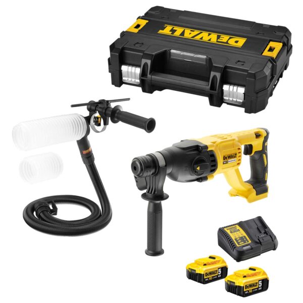 DeWALT Akku-Kombihammer DCH133P2-QW SDS-plus - 18V, 5Ah, 2,6J, XR Set für BG Bau – Bild 2