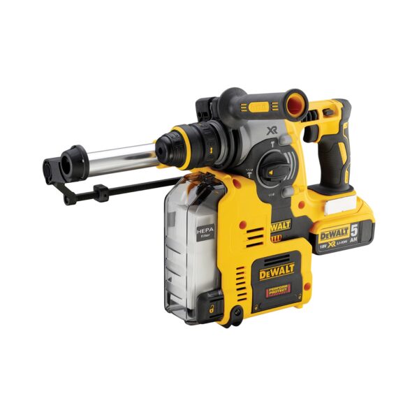 DeWALT Akku-Kombihammer DCH275P2-QW 18V 5Ah SDS-plus mit Absaugung bürstenlos - BG Bau gefördert – Bild 2