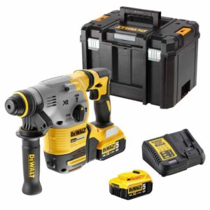 DeWALT Akku-Kombihammer SDS-plus DCH283P2-QW 18 V, 2 Stück Akku 5 Ah, Schnellladegerät, Zusatzhandgriff, Bohrtiefenanschlag, TSTAK-Box VI