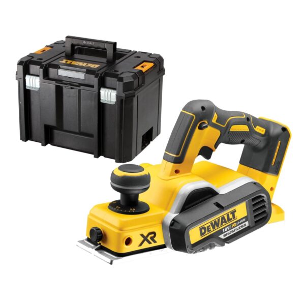 DeWALT Akku-Hobel DCP580NT-XJ 18V Li-Ion XR Basic-Version - inkl. Satz Streifen-Wendemesser, Parallelanschlag und T STAK-Box VI – Bild 2