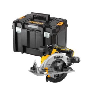 DeWALT Akku-Handkreissäge DCS565NT, Air-Lock-Kompatibel, Sägeblatt-Ø 165mm, 18VDeWALT Akku-Handkreissäge DCS565NT, Air-Lock, Sägeblatt-Ø 165mm, einsetzbar mit Führungsschiene, 18V
