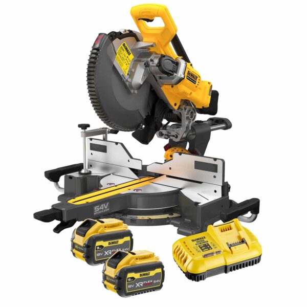 DeWALT Akku-Paneelsäge DCS781X2-QW Kappsäge Gehrungssäge 305mm + Akkus 9Ah 54V – Bild 2