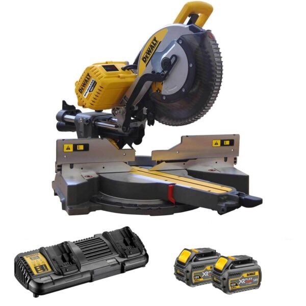 DeWALT Akku- und Netz-Paneelsäge DHS780T2A-QW FlexVolt 54V - Kappsäge + Akku-Set – Bild 2