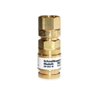 IBEDA Schnellkupplung DKD Schlauchkupplung mit Überwurfmutter, automatischer Gassperre und Push-Kupplungssystem für Brenngase, Sauerstoff und Inerte Gase