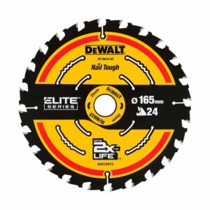 DeWALT Kreissägeblatt ELITEseries 165x20mm 24/40WZ, Handkreissägeblatt für Holz, Universalschnitte