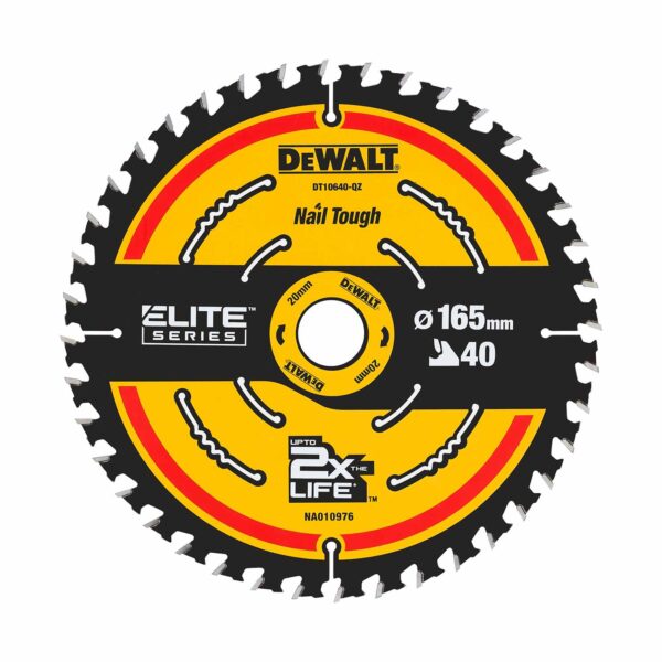 DeWALT Kreissägeblatt ELITEseries 165x20mm 24/40WZ, Handkreissägeblatt für Holz, Universalschnitte – Bild 2