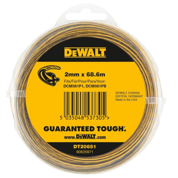 DeWALT DT20651-QZ Trimmer-Faden 68,6 m (2,0 mm) für DCM561 Rasentrimmer – Bild 2