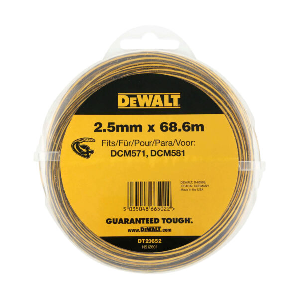DeWALT Trimmer-Faden DT20652-QZ 68,6 m / Ø 2,5 mm für DCM561 Rasentrimmer - Zubehör - Ersatzteil - Aerodynamisches Profil für hohe Laufruhe – Bild 2