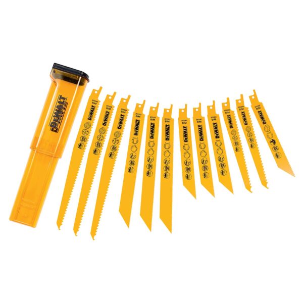 DeWALT Säbelsägeblätter-Set Mix DT2445-QZ Säbelsägeblatt Set Bi Metall 12-teilig – Bild 2