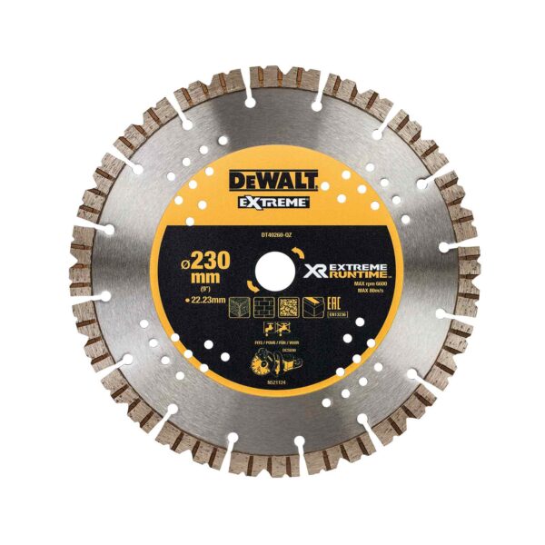 DeWALT Diamanttrennscheibe DT40260 Beton, Ziegel, Natur- und Kunststein, 2x längere Laufzeit - 230mm – Bild 2