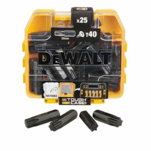 DeWALT EXTREME Bit- Set 25mm T40 DT70559T-QZ schlagfest für Schlagschrauber, mit kleinem Bitsetkasten - 25-teilig