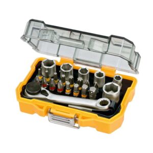 DeWALT DT71516-QZ Bit- und Ratschen-Set 24-tlg. Robustes Tough Case, TSTAK kompatibel, einfacher Zugriff auf jeden Bit