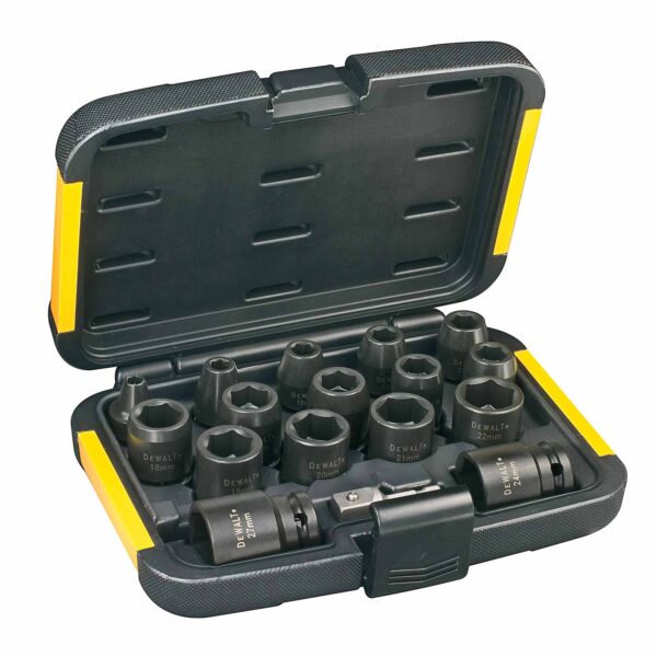 DeWALT Schlagschrauber Steckschlüssel-Set DT7506-QZ, Satz Schlagnüsse 17-teilig – Bild 2