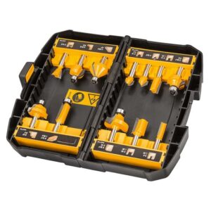 DeWalt Hartmetall Fräser-Set DT90016 Rückschlagfrei, hohe Lebensdauer, Premium Stahlkörper, 12-teilig