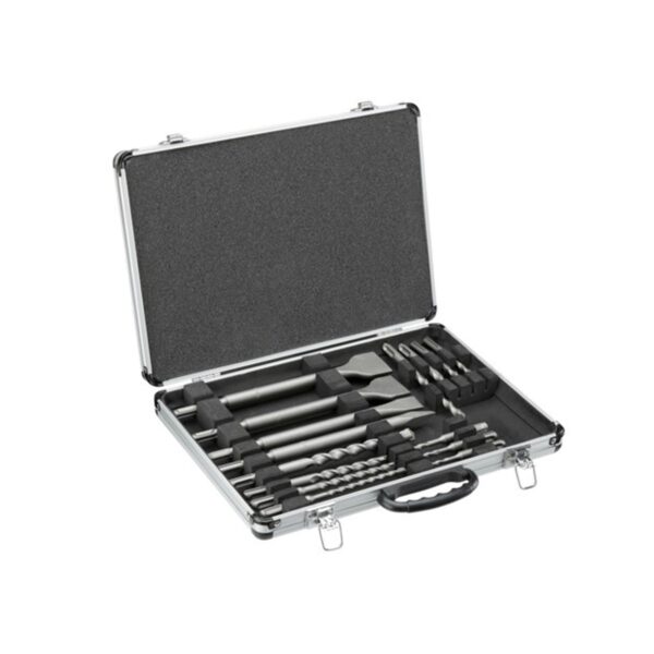 DeWALT Meißel und Bohrer- Set DT9679-QZ SDS-plus - Set inkl. Aluminiumkoffer + 4x Flachmeißel + 1x Spitzmeißel + 10x SDS-plus Highperformance Bohrer – Bild 2