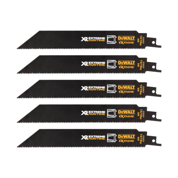 DeWALT Säbelsägeblatt-Set DT9955 5-teilig - Sägeblätter Holz oder Metall, Zubehör für Säbelsäge DCS388 FLEXVOLT XR – Bild 2