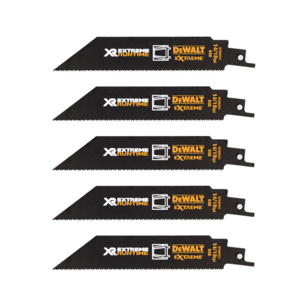 DeWALT Säbelsägeblatt-Set DT9955 5-teilig - Sägeblätter Holz oder Metall, Zubehör für Säbelsäge DCS388 FLEXVOLT XR – Bild 2