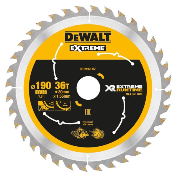 DeWALT Akku-Handkreissägeblatt DT9956 XR - Sägeblatt für FlexVolt DCS575 und DCS576 – Bild 2