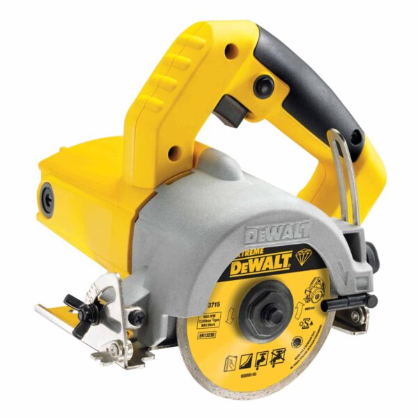 DeWalt Nass + Trocken-Fliesensäge DWC410-QS 110mm inkl. Diamantscheibe, Wasseranschluss-Adapter, 2 m Wasserschlauch – Bild 2