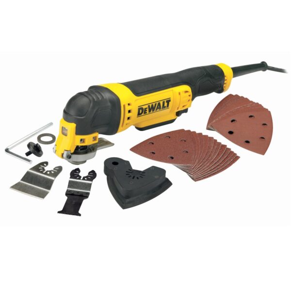 DeWALT DWE315-QS oszillierendes Multi-Tool Multifunktionswerkzeug 300 Watt - stufenlos regelbar, LED, Universal-Adapter – Bild 2