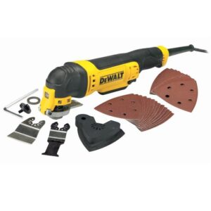 DeWALT DWE315-QS oszillierendes Multi-Tool Multifunktionswerkzeug 300 Watt - stufenlos regelbar, LED, Universal-Adapter