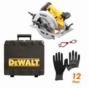 DeWALT Handkreissäge DWE575K-QS SET inkl. Handschuhclip + 12x Arbeitshandschuhe