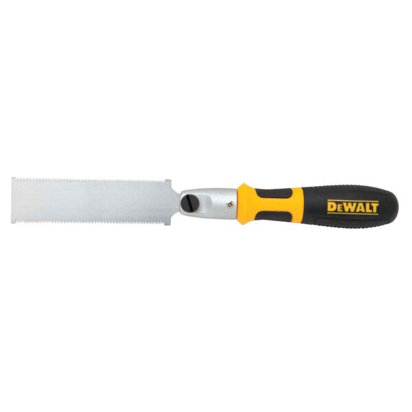 DeWALT Mini-Zugsäge 130mm, 22-Punk Zahnergometrie, doppelseitiges Sägeblatt zum Sägen von rechts und links, Spannmutter – Bild 2