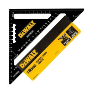 DeWALT Speed Square-Anschlagwinkel 18cm, Multi-Konstruktionsdreieck aus Aluminium, Anrisslinienkerben und Drehpunkt