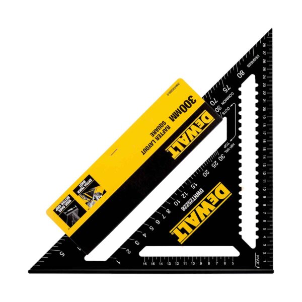 DeWALTSpeed Square-Anschlagwinkel 30cm, Multi-Konstruktionsdreieck aus Aluminium, Anrisslinienkerben und Drehpunkt – Bild 2