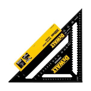 DeWALTSpeed Square-Anschlagwinkel 30cm, Multi-Konstruktionsdreieck aus Aluminium, Anrisslinienkerben und Drehpunkt